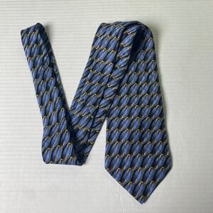 Vintage Louis Feraud‎ 100% Silk Geometric Print Tie Extra Long 90s Art Office